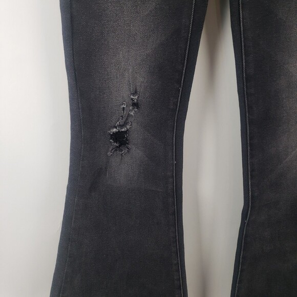 Sandrine Rose Super Flare Wide Legs Jeans Women's Size 25 Black Wash - Picture 6 of 9